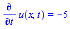 diff(u(x, t), t) = -5