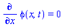 diff(phi(x, t), x) = 0