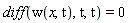 diff(w(x, t), t, t) = 0