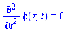 diff(diff(phi(x, t), t), t) = 0