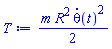 (1/2)*m*R^2*(diff(theta(t), t))^2