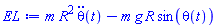 m*R^2*(diff(diff(theta(t), t), t))-m*g*R*sin(theta(t))