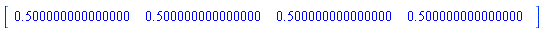 Array([.900000000000000, .132532421355126, 0.566018867943396e-1, 0.314314686094742e-1])