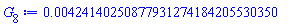 0.424140250877931274184205530350e-2