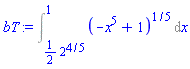 Int((-x^5+1)^(1/5), x = (1/2)*2^(4/5) .. 1)