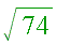 sqrt(74)