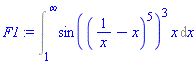 Int(sin((1/x-x)^5)^3*x, x = 1 .. infinity)