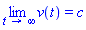 limit(v(t), t = infinity) = c