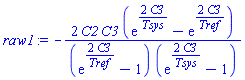 -2*C2*C3*(exp(2*C3/Tsys)-exp(2*C3/Tref))/((exp(2*C3/Tref)-1)*(exp(2*C3/Tsys)-1))