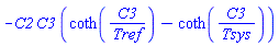 -C2*C3*(coth(C3/Tref)-coth(C3/Tsys))