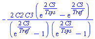 -2*C2*C3*(exp(2*C3/Tsys)-exp(2*C3/Tref))/((exp(2*C3/Tref)-1)*(exp(2*C3/Tsys)-1))