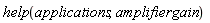 help(applications, amplifiergain)