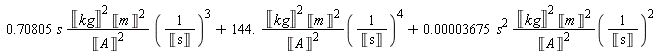.70805*s*Unit('kg')^2*Unit('m')^2/(Unit('A')^2*Unit('s')^3)+144.*Unit('kg')^2*Unit('m')^2/(Unit('A')^2*Unit('s')^4)+0.3675e-4*s^2*Unit('kg')^2*Unit('m')^2/(Unit('A')^2*Unit('s')^2)