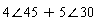 `&angle;`(4, 45)+`&angle;`(5, 30)