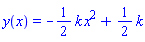 y(x) = -(1/2)*k*x^2+(1/2)*k