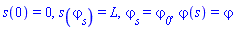 s(0) = 0, s(varphi__s) = L, varphi__s = varphi__0, varphi(s) = varphi