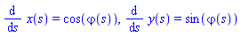 diff(x(s), s) = cos(varphi(s)), diff(y(s), s) = sin(varphi(s))