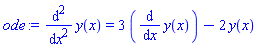 diff(diff(y(x), x), x) = 3*(diff(y(x), x))-2*y(x)