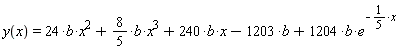 y(x) = 24*b*x^2+(8/5)*b*x^3+240*b*x-1203*b+1204*b*e^(-(1/5)*x)