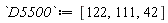 D5500 := [122, 111, 42]