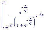 int(exp(-x/sigma)/(sigma*(1+exp(-x/sigma))^2), x = -infinity .. infinity)