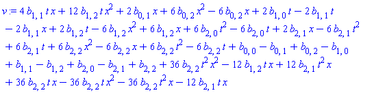 4*b[1, 1]*t*x+12*b[1, 2]*t*x^2+2*b[0, 1]*x+6*b[0, 2]*x^2-6*b[0, 2]*x+2*b[1, 0]*t-2*b[1, 1]*t-2*b[1, 1]*x+2*b[1, 2]*t-6*b[1, 2]*x^2+6*b[1, 2]*x+6*b[2, 0]*t^2-6*b[2, 0]*t+2*b[2, 1]*x-6*b[2, 1]*t^2+6*b[2, 1]*t+6*b[2, 2]*x^2-6*b[2, 2]*x+6*b[2, 2]*t^2-6*b[2, 2]*t+b[0, 0]-b[0, 1]+b[0, 2]-b[1, 0]+b[1, 1]-b[1, 2]+b[2, 0]-b[2, 1]+b[2, 2]+36*b[2, 2]*t^2*x^2-12*b[1, 2]*t*x+12*b[2, 1]*t^2*x+36*b[2, 2]*t*x-36*b[2, 2]*t*x^2-36*b[2, 2]*t^2*x-12*b[2, 1]*t*x