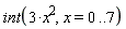 int(3*x^2, x = 0 .. 7)