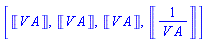 [Units:-Unit(('V')*('A')), Units:-Unit(('V')*('A')), Units:-Unit(('V')*('A')), Units:-Unit(1/(('V')*('A')))]