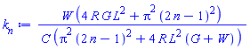 W*(4*R*G*L^2+pi^2*(2*n-1)^2)/(C*(pi^2*(2*n-1)^2+4*R*L^2*(G+W)))