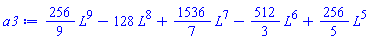 (256/9)*L^9-128*L^8+(1536/7)*L^7-(512/3)*L^6+(256/5)*L^5