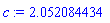 c := 2.052084434