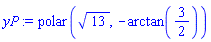 polar(13^(1/2), -arctan(3/2))