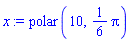 polar(10, (1/6)*Pi)