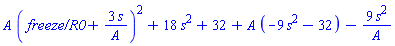 A*(`freeze/R0`+3*s/A)^2+18*s^2+32+A*(-9*s^2-32)-9*s^2/A