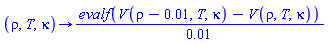 proc (rho, T, kappa) options operator, arrow; evalf(V(rho-0.1e-1, T, kappa)-V(rho, T, kappa))/0.1e-1 end proc