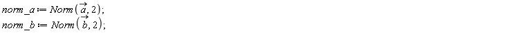 norm_a := Norm(`#mover(mi("a"),mo("&rarr;"))`, 2); norm_b := Norm(`#mover(mi("b"),mo("&rarr;"))`, 2)