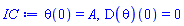 theta(0) = A, (D(theta))(0) = 0
