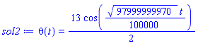 theta(t) = (13/2)*cos((1/100000)*97999999970^(1/2)*t)