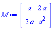 M := Matrix(2, 2, {(1, 1) = 5, (1, 2) = 10, (2, 1) = 15, (2, 2) = 25})