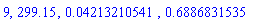 9, 299.15, 0.4213210541e-1, .6886831535