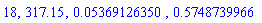 18, 317.15, 0.5369126350e-1, .5748739966