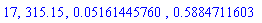 17, 315.15, 0.5161445760e-1, .5884711603