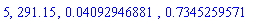 5, 291.15, 0.4092946881e-1, .7345259571