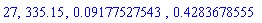 27, 335.15, 0.9177527543e-1, .4283678555