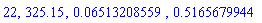 22, 325.15, 0.6513208559e-1, .5165679944