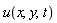 u(x, y, t)