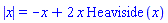 abs(x) = -x+2*x*Heaviside(x)