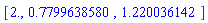 [2., .7799638580, 1.220036142]