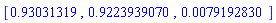 [.93031319, .9223939070, 0.79192830e-2]