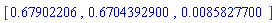 [.67902206, .6704392900, 0.85827700e-2]
